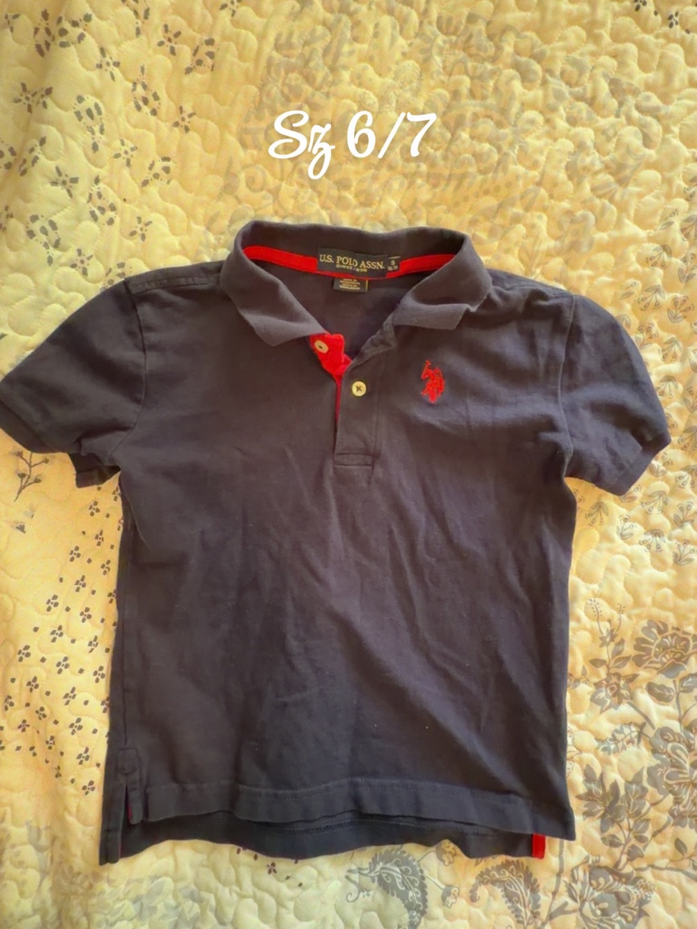 U.S. Polo Assn. Navy Polo with Red Logo and Trim